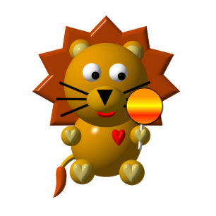 Schattigee Leeuw met een Lollipop Staand Fotobeeldje