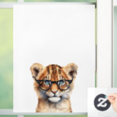 Schattigee leeuwencubb met bril raamsticker (Huis)