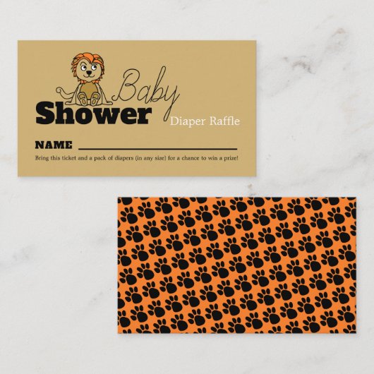 Schattigee leeuwenwelp, Baby showers luierloof Informatiekaartje (Voorkant / Achterkant)