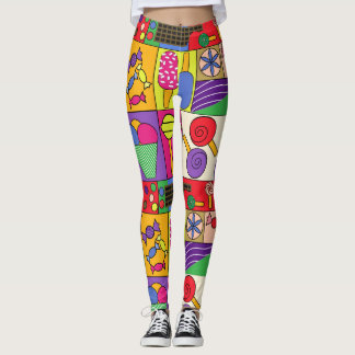Schattigee leggings met snoepjes, ijs, snoepicoon