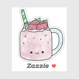 Schattigee lekkere aardbei smoothie sticker