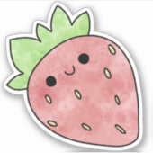 Schattigee lekkere aardbei sticker (Voorkant)