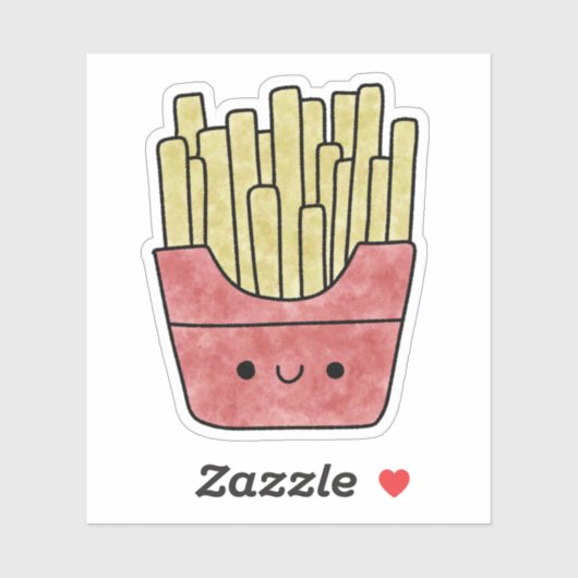 Schattigee lekkere friet sticker (Vel)