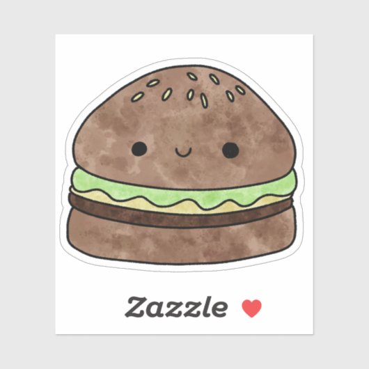 Schattigee lekkere hamburger sticker (Vel)