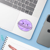 Schattigee lekkere macaron sticker (Laptop met iPhone)