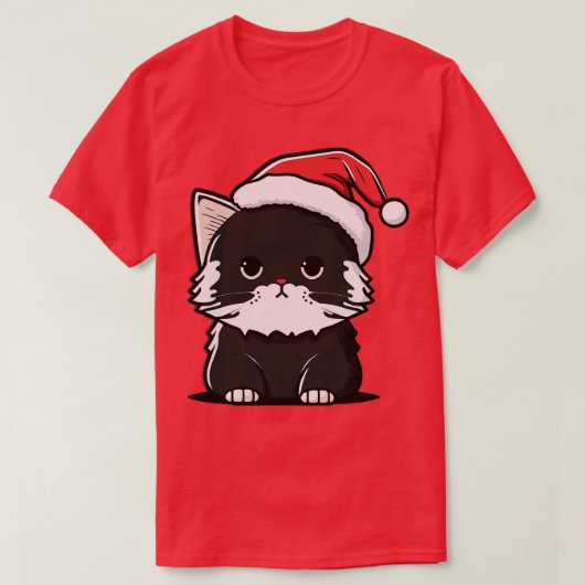 Schattigee lelijke kerstkat cadeau grappige kat ke t-shirt (Design voorkant)
