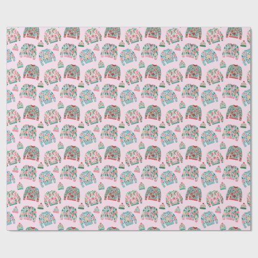 Schattigee lelijke kersttruien cadeaupapier (Vlak)