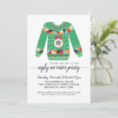 Schattigee lelijke trui kerst ornament feestdag kaart (Staand voorkant)