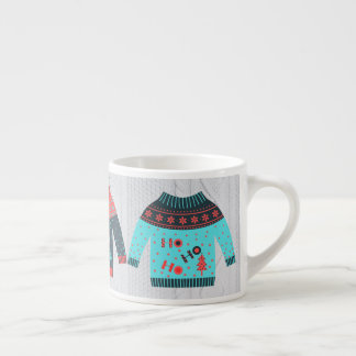Schattigee Lelijke Trui Multicolor Gezellig Gebrei Espresso Kop
