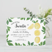 Schattigee Lemon 1e Verjaardag Kaart (Staand voorkant)