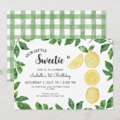 Schattigee Lemon 1e Verjaardag Kaart (Voorkant / Achterkant)