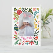 Schattigee lente bloeit baby's zalige Pasen Feestdagenkaart (Staand voorkant)