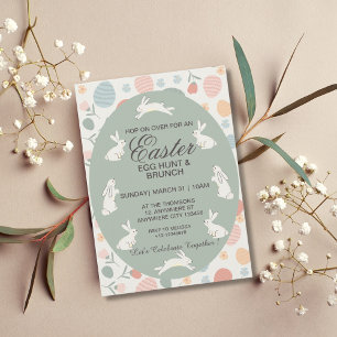 Schattigee lente konijntjes paasei jacht kaart