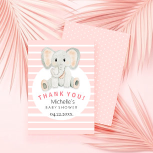 Schattigee Lente Olifant Waterverf Illustratie Bedankkaart