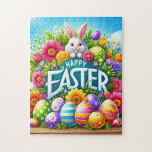 Schattigee lente/paashaas met ei legpuzzel