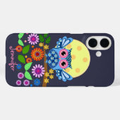Schattigee lente Uil & aangepaste Naam Case-Mate iPhone Case (Achterkant (horizontaal))