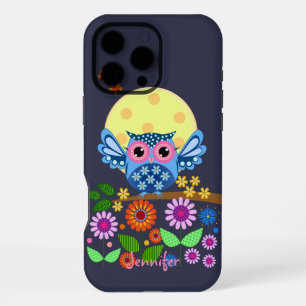 Schattigee lente Uil & aangepaste Naam iPhone 16 Pro Max Hoesje