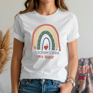 Schattigee leraar vibes regenboog gepersonaliseerd t-shirt