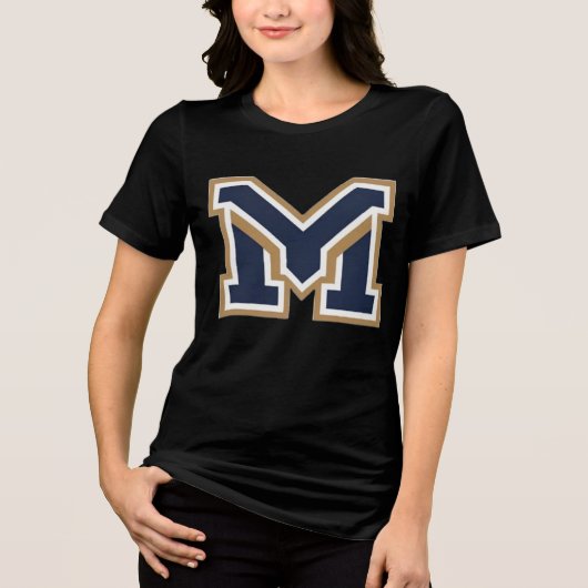 Schattigee letter 'M' Tri-Blend Shirt (Voorkant)
