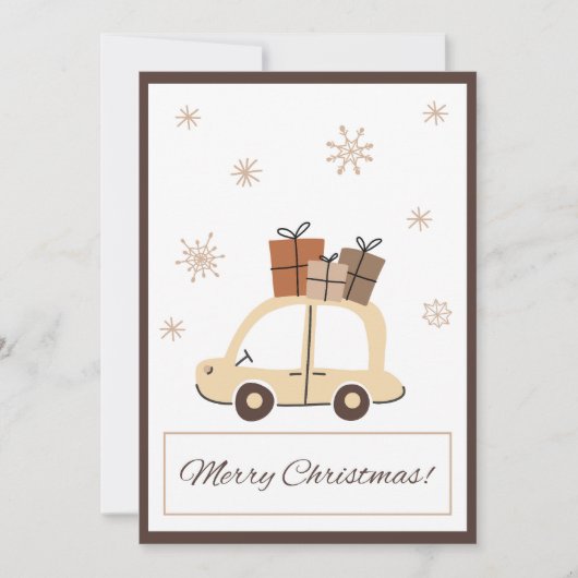 Schattigee Leuke Auto Sneeuwrijke Zakelijke Kerstm (Voorkant)