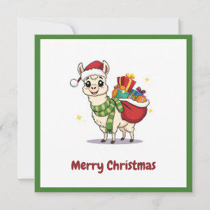 Schattigee Leuke Grappige Winter Alpaca Sinterklaa Feestdagenkaart