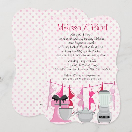 Schattigee Leuke Keuken Lingerie Bruids Douche Uit Kaart (Voorkant / Achterkant)