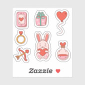 Schattigee leuke liefde sticker set (Vel)