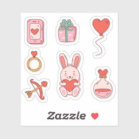 Schattigee leuke liefde sticker set (Vel)