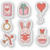 Schattigee leuke liefde sticker set (Voorkant)