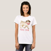 Schattigee leuke pug off whimsy pug waterverf kuns t-shirt (Voorkant volledig)