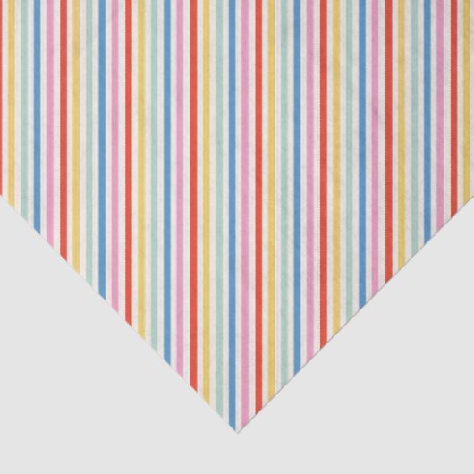 Schattigee Leuke Retro Kleuren Stripe Patroon Tissuepapier (Detail)