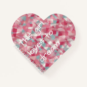 Schattigee leuke slogan op roze hart notitieboek