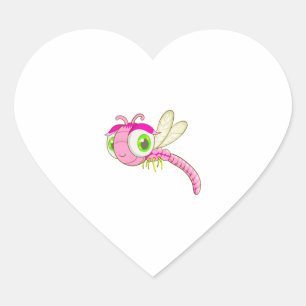 Schattigee libel bug hart sticker