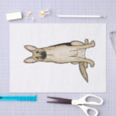 Schattigee lichte tan en zwarte Duitse herdershond Tissuepapier (Craft)