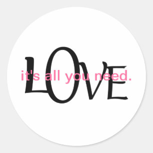 Schattigee liefde citaat ronde sticker