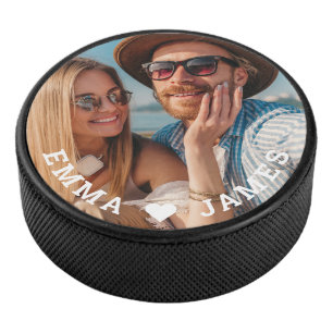 Schattigee liefde hart foto koppels gepersonalisee hockey puck