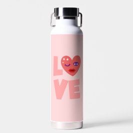 Schattigee Liefde Hart Roze Kleur Cartoon Patroon Waterfles