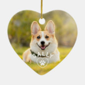 Schattigee liefde hond Pet Paw Print gepersonalise Keramisch Ornament (Achterkant)