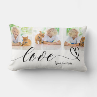 Schattigee liefde in Black Heart Script Custom 3 P Kussen