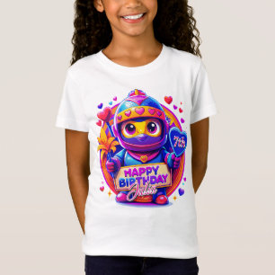 Schattigee liefde & Ninja-thema kunst, verjaardags T-shirt