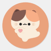 Schattigee liefde Tortie Cat Ronde Sticker (Voorkant)