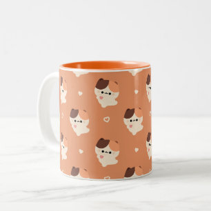 Schattigee liefde Tortie Cat Tweekleurige Koffiemok