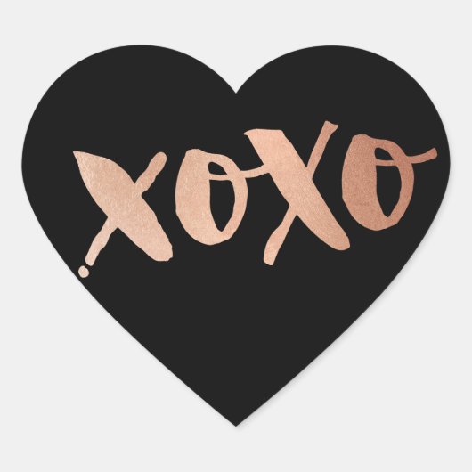 SCHATTIGEE LIEFDE XOXO HART modern roos goud trend Hart Sticker (Voorkant)