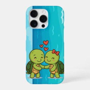 Schattigee liefdesschildpadden Schattig Cartoon iPhone 16 Pro Hoesje
