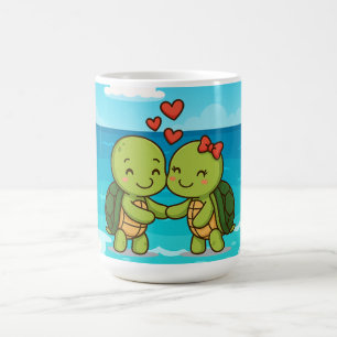 Schattigee liefdesschildpadden   Schattig Cartoon  Magische Mok