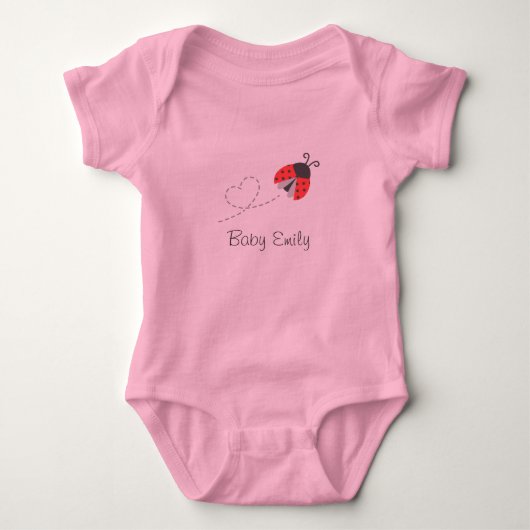 Schattigee lieveheersbeestje Baby Girl Gepersonali Romper (Voorkant)