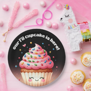 Schattigee L'il Cupcake Sprinkles Baby shower Welk Papieren Bordje