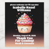 Schattigee L'il Cupcake Sprinkles Baby shower Welk Wijn Etiket (Enkel label)