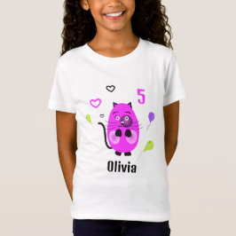 Schattigee lila kat t-shirt