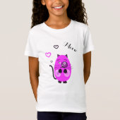 Schattigee lila kat t-shirt (Voorkant)